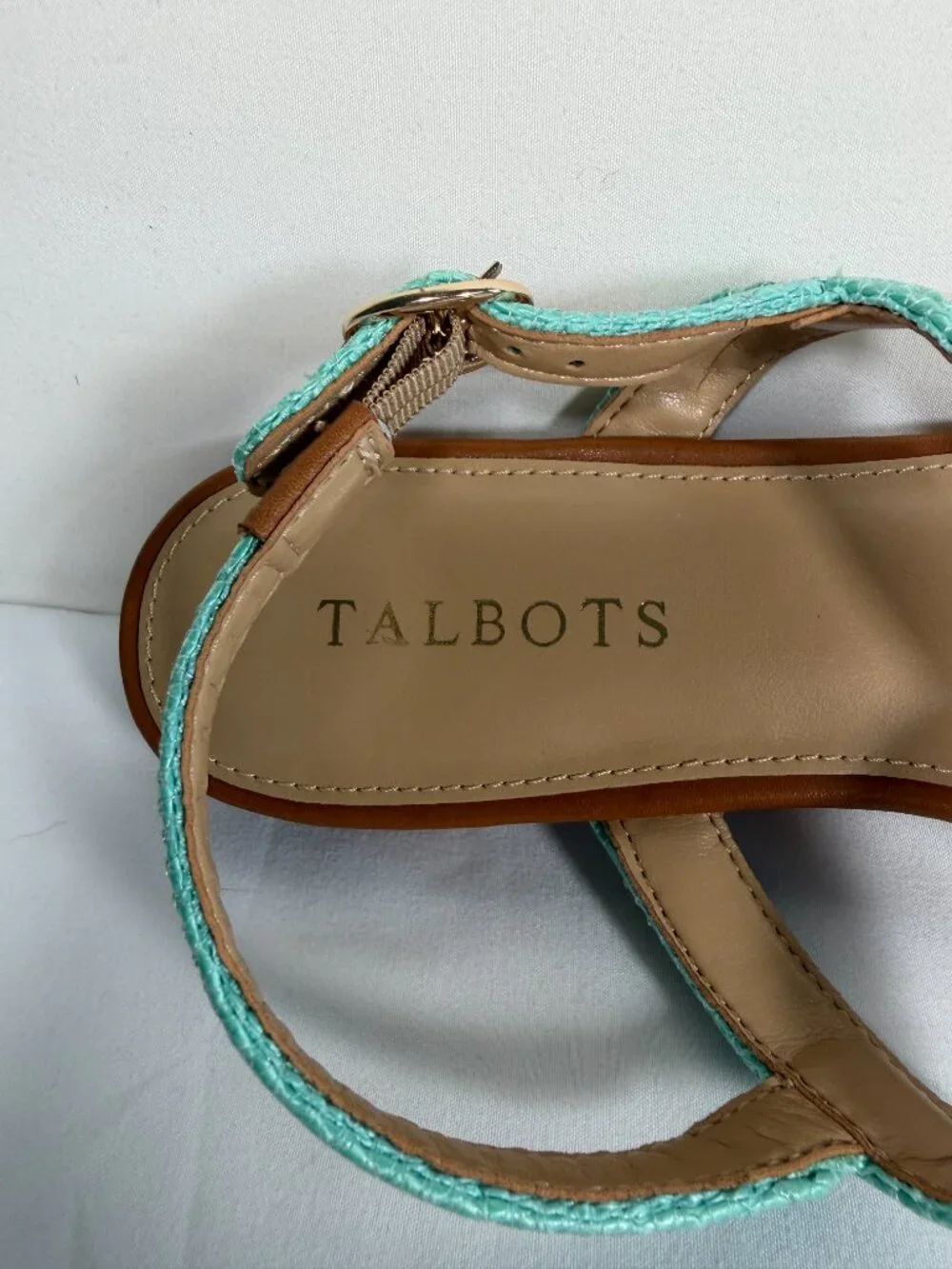 NWOT TALBOTS Keri Raffia Straw Strappy Sandals 7